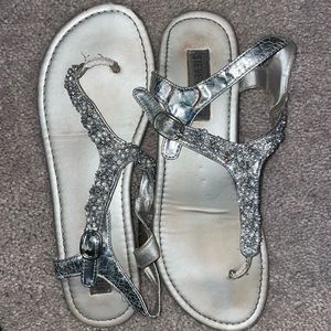 Silver Steve Madden Sandals